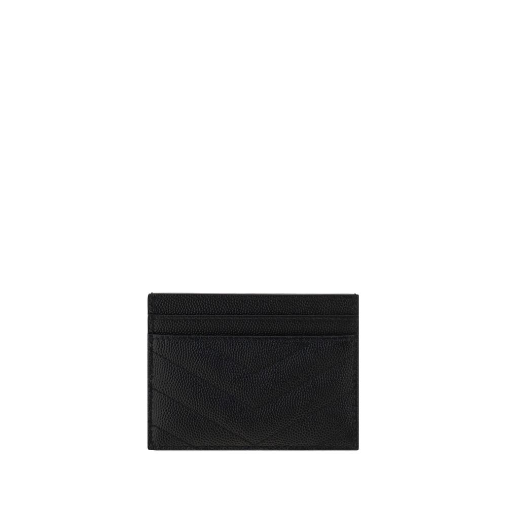 Saint Laurent Schwarzes Kalbsleder Bos Taurus Portemonnaie