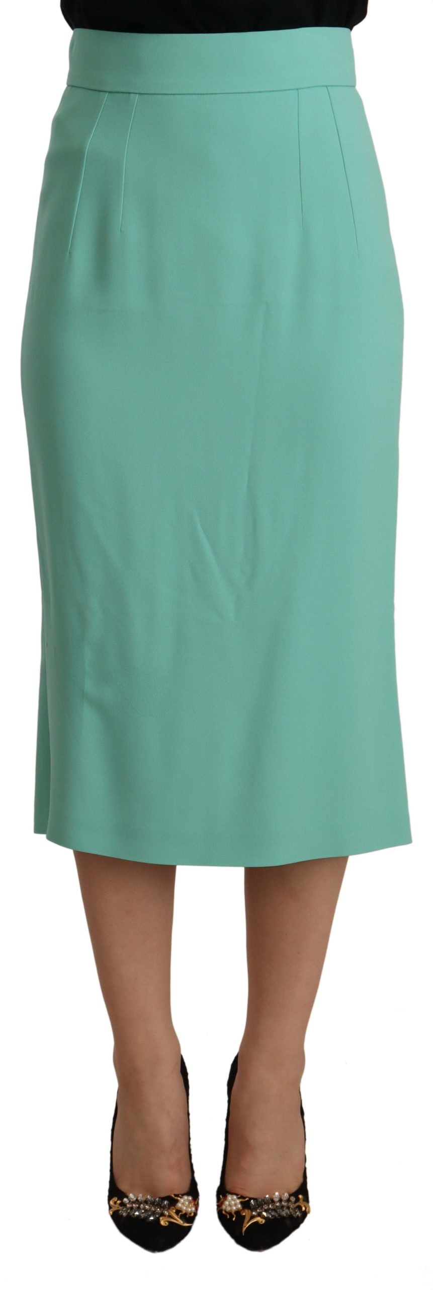 Dolce & Gabbana Mintgrüner Midirock aus Viskose mit Bleistiftschnitt