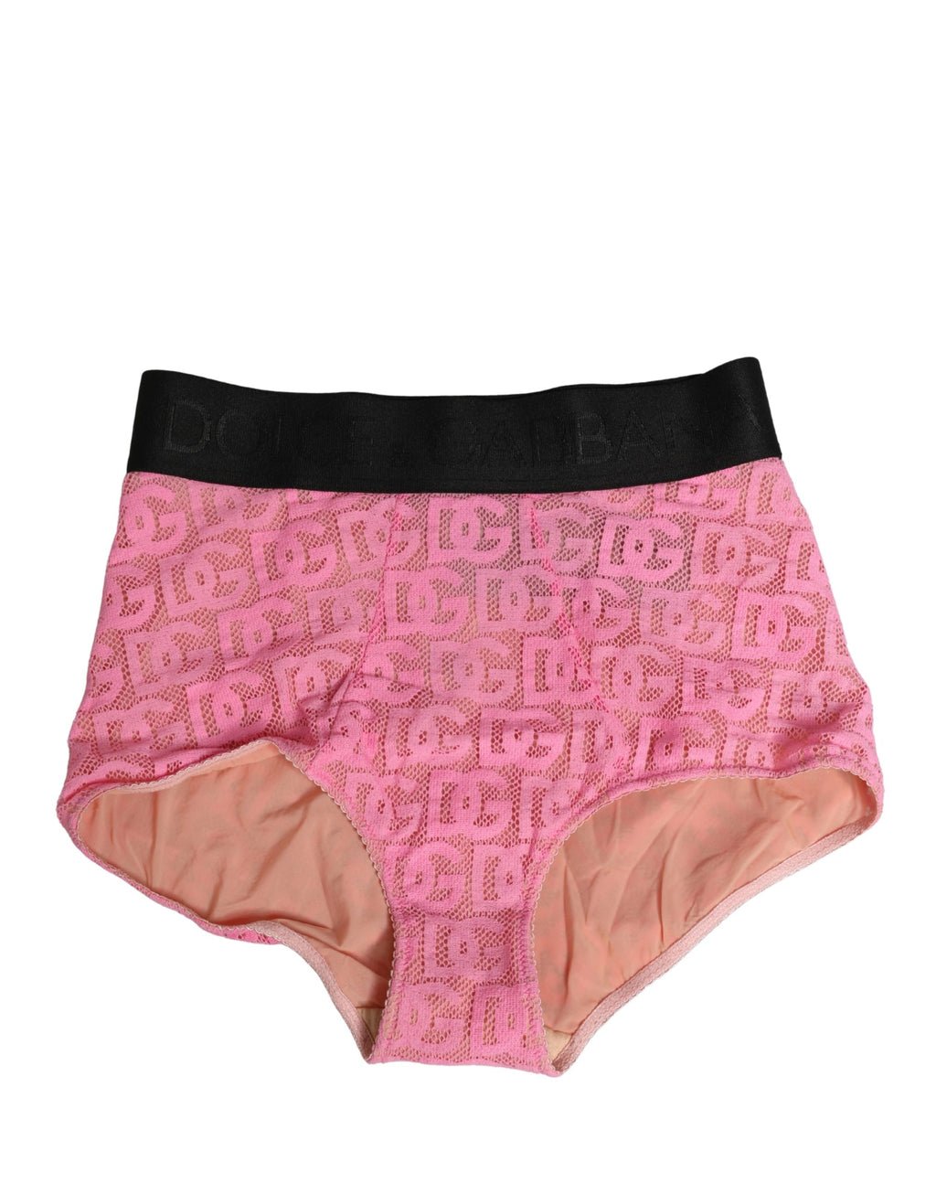 Dolce & Gabbana Pinke Baumwoll-Gürtelunterwäsche mit DG-Logo und hoher Taille