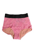 Dolce & Gabbana Pinke Baumwoll-Gürtelunterwäsche mit DG-Logo und hoher Taille