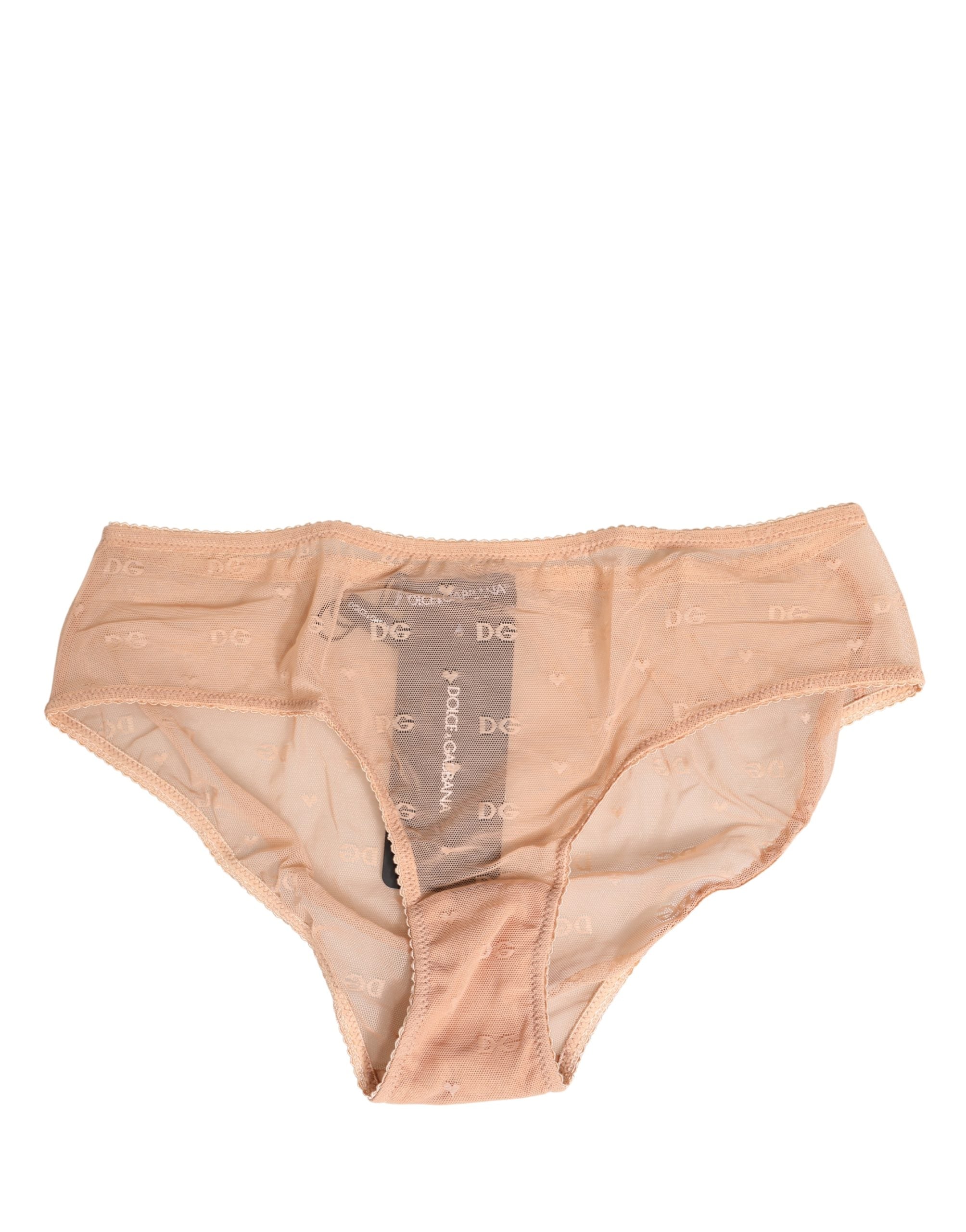 Dolce & Gabbana Beige Spitzen-Cheekini-Slip Unterwäsche
