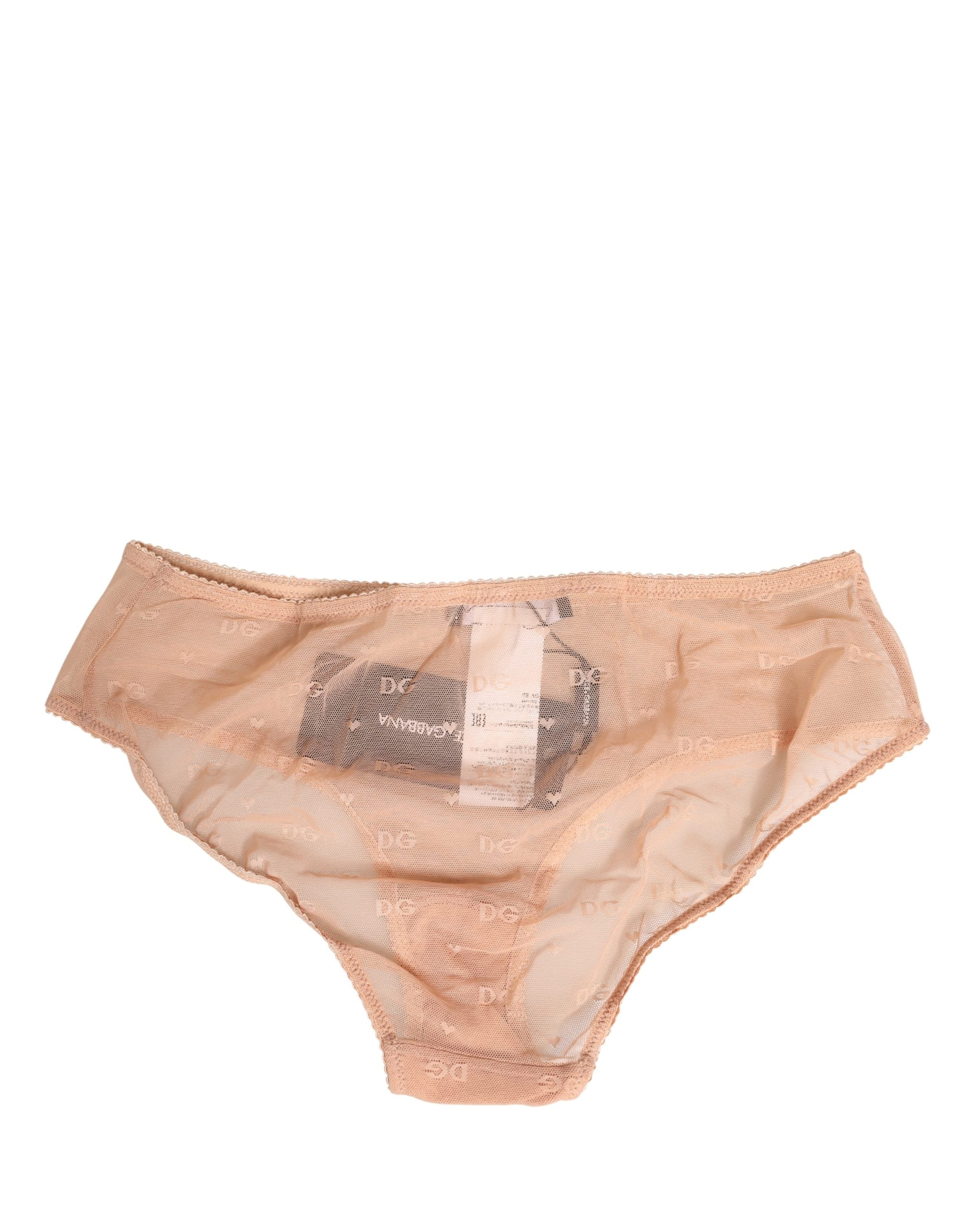 Dolce & Gabbana Beige Spitzen-Cheekini-Slip Unterwäsche