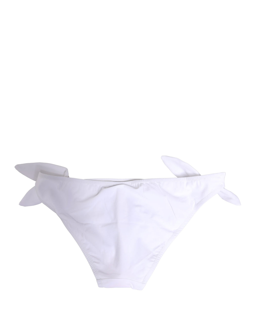 Dolce & Gabbana Weiße Bikinihose aus Nylon mit DG-Logo-Plakette