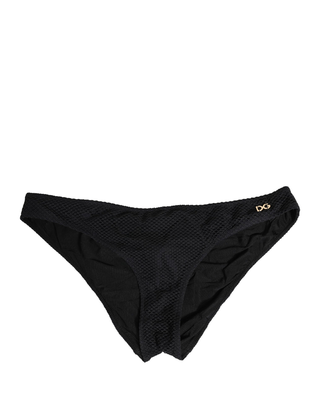 Dolce & Gabbana Schwarze Nylon-Briefs mit DG-Logo-Plakette, Regular Fit
