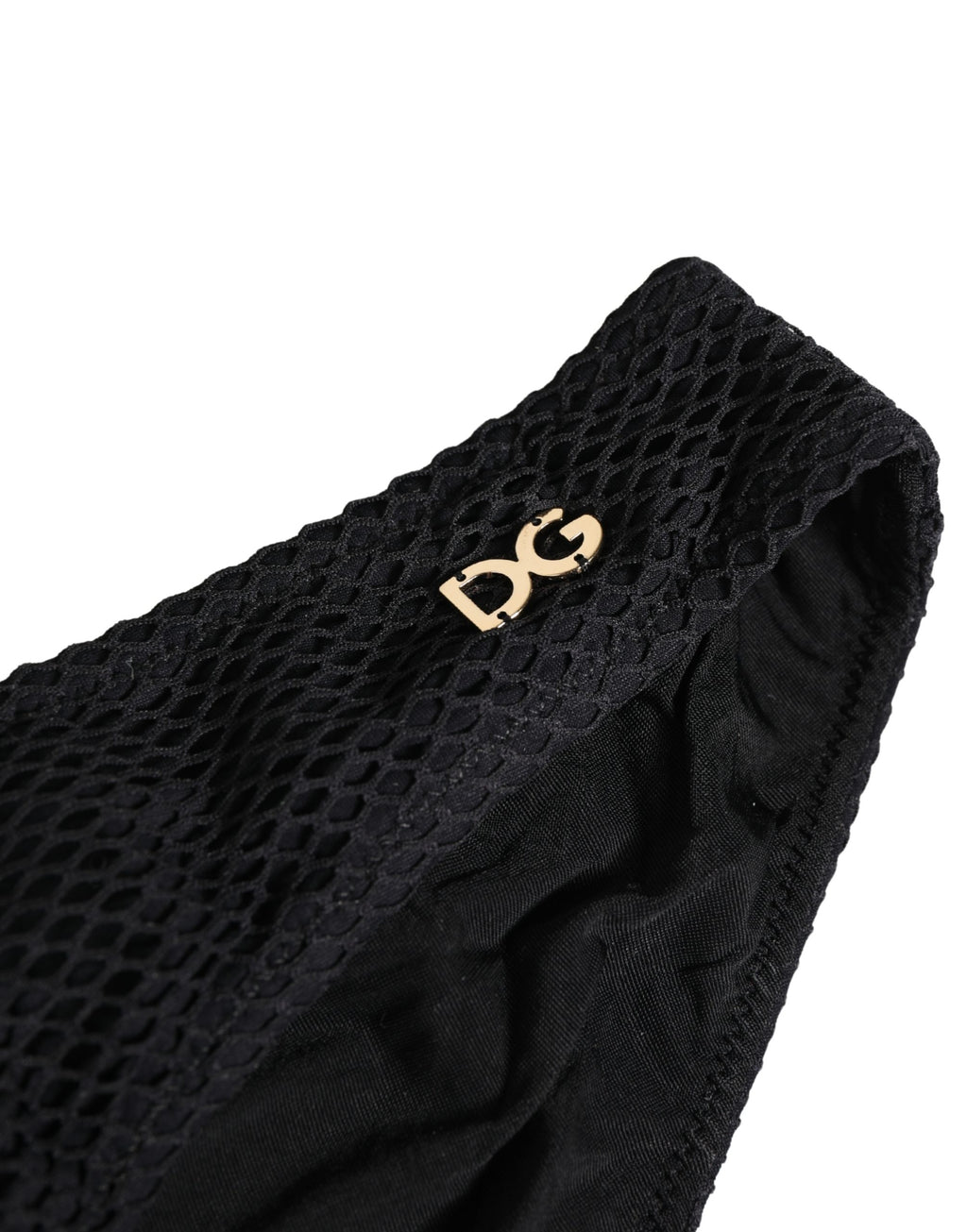 Dolce & Gabbana Schwarze Nylon-Briefs mit DG-Logo-Plakette, Regular Fit