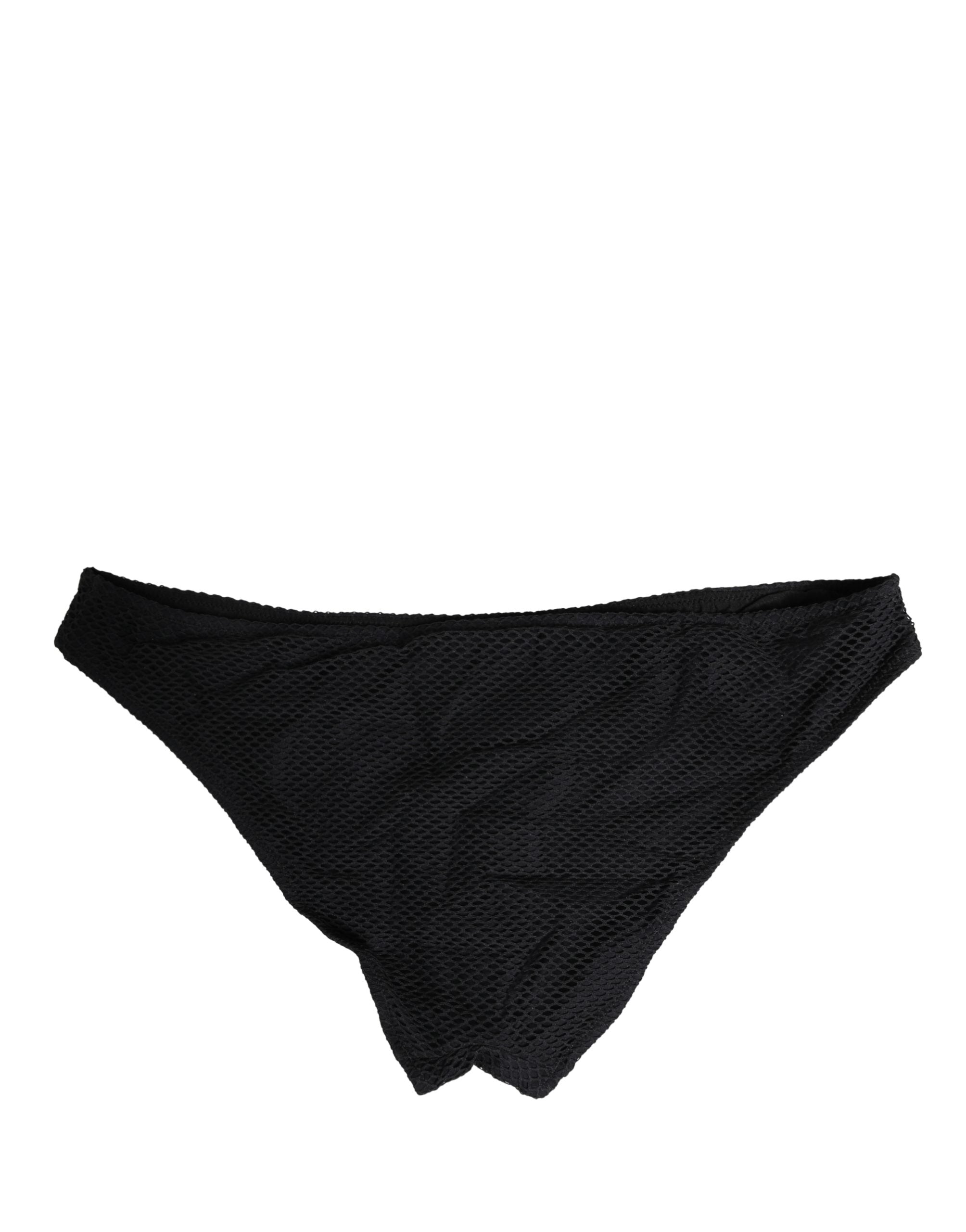 Dolce & Gabbana Schwarze Nylon-Briefs mit DG-Logo-Plakette, Regular Fit