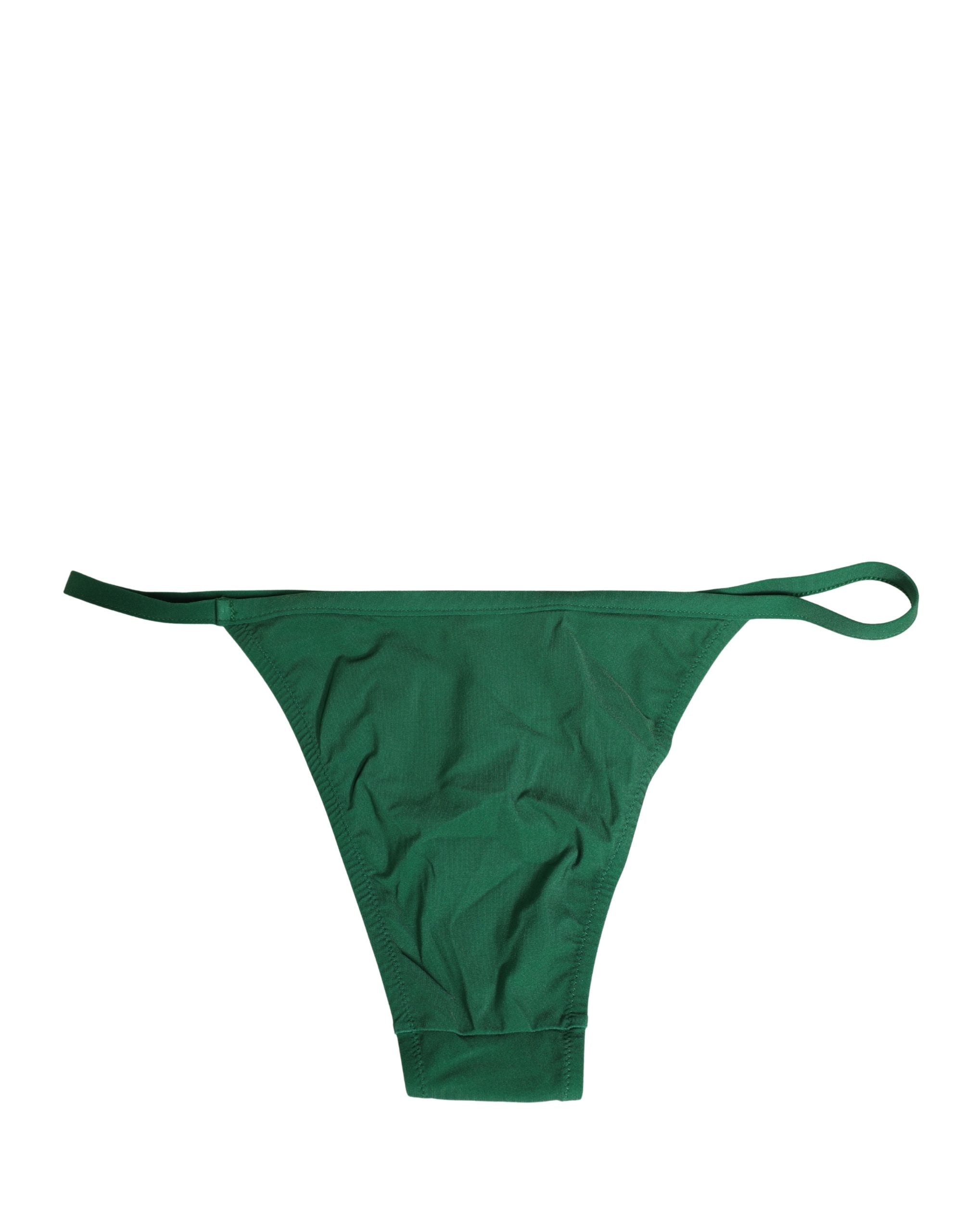 Dolce & Gabbana Grüner Nylon-Bikini-Slip für den Strand