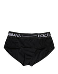 Dolce & Gabbana Schwarze Coulotte-Panty aus Stretch-Nylon