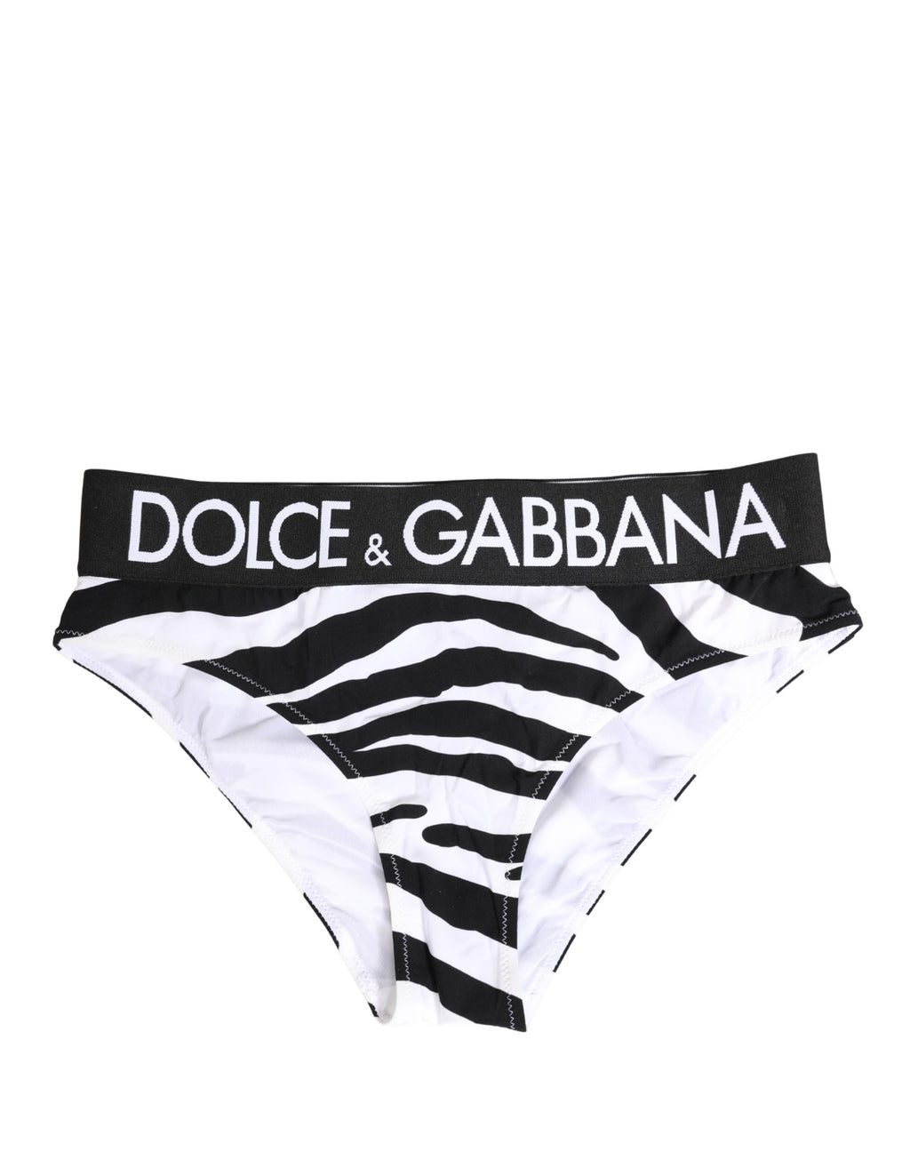 Dolce & Gabbana Schwarze und weiße Zebra-Print-Panty-Unterwäsche