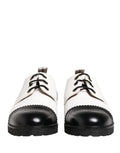 Dolce & Gabbana Schwarze und weiße Leder-Derbyschuhe