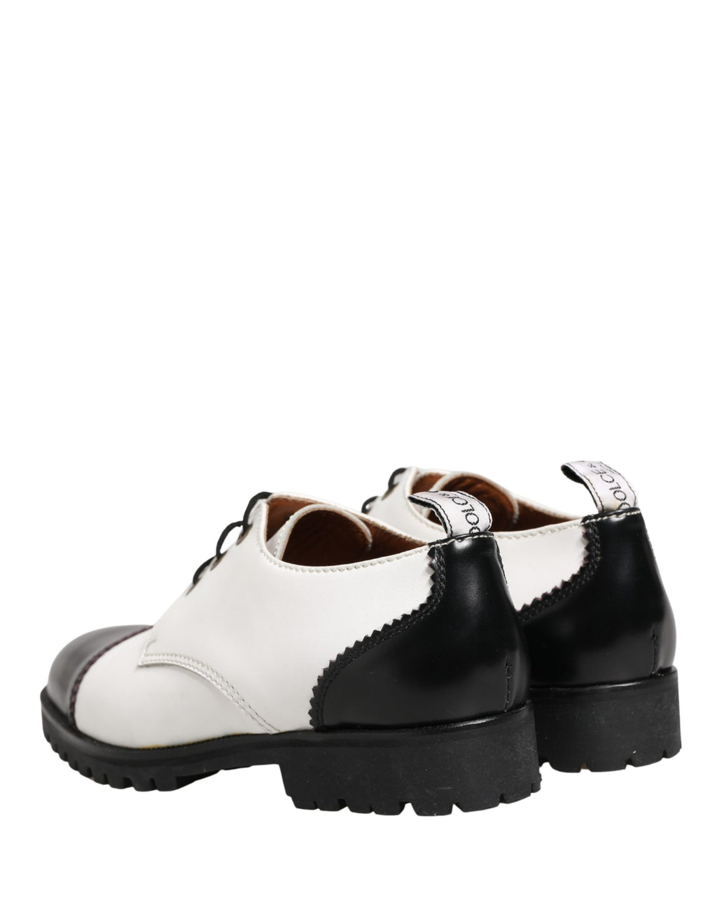 Dolce & Gabbana Schwarze und weiße Leder-Derbyschuhe