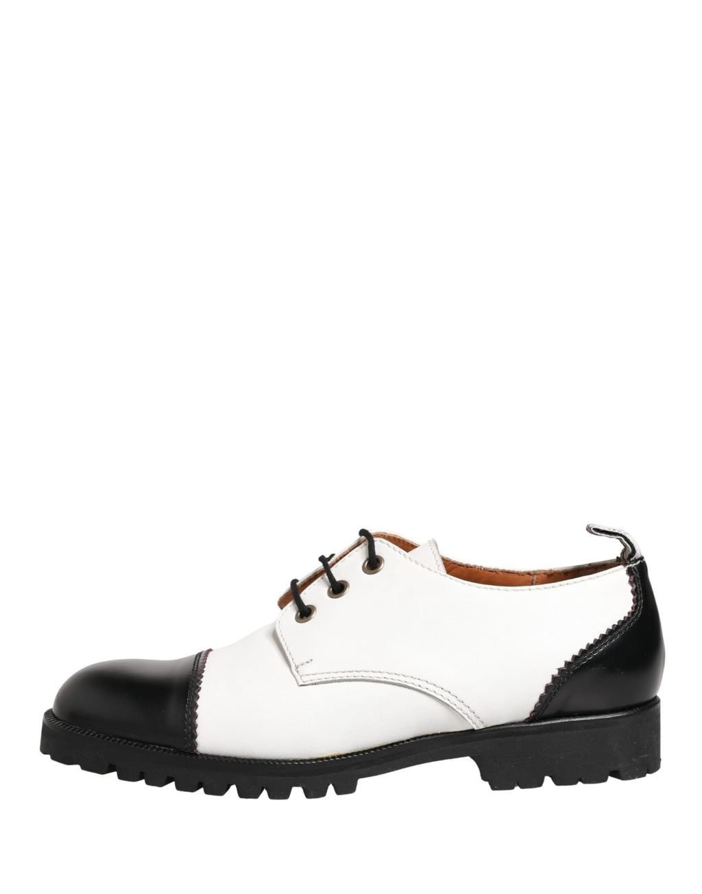 Dolce & Gabbana Schwarze und weiße Leder-Derbyschuhe