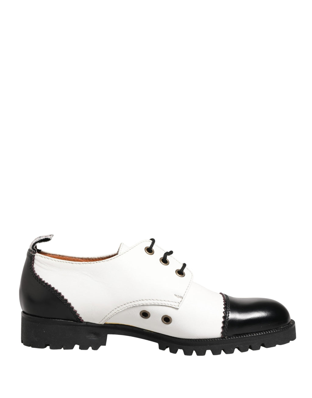 Dolce & Gabbana Schwarze und weiße Leder-Derbyschuhe