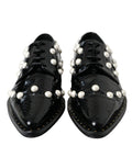 Dolce & Gabbana Schwarze Leder Brogues mit Kunstperlenbesatz