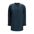Giorgio Armani Blaue Seidenbluse