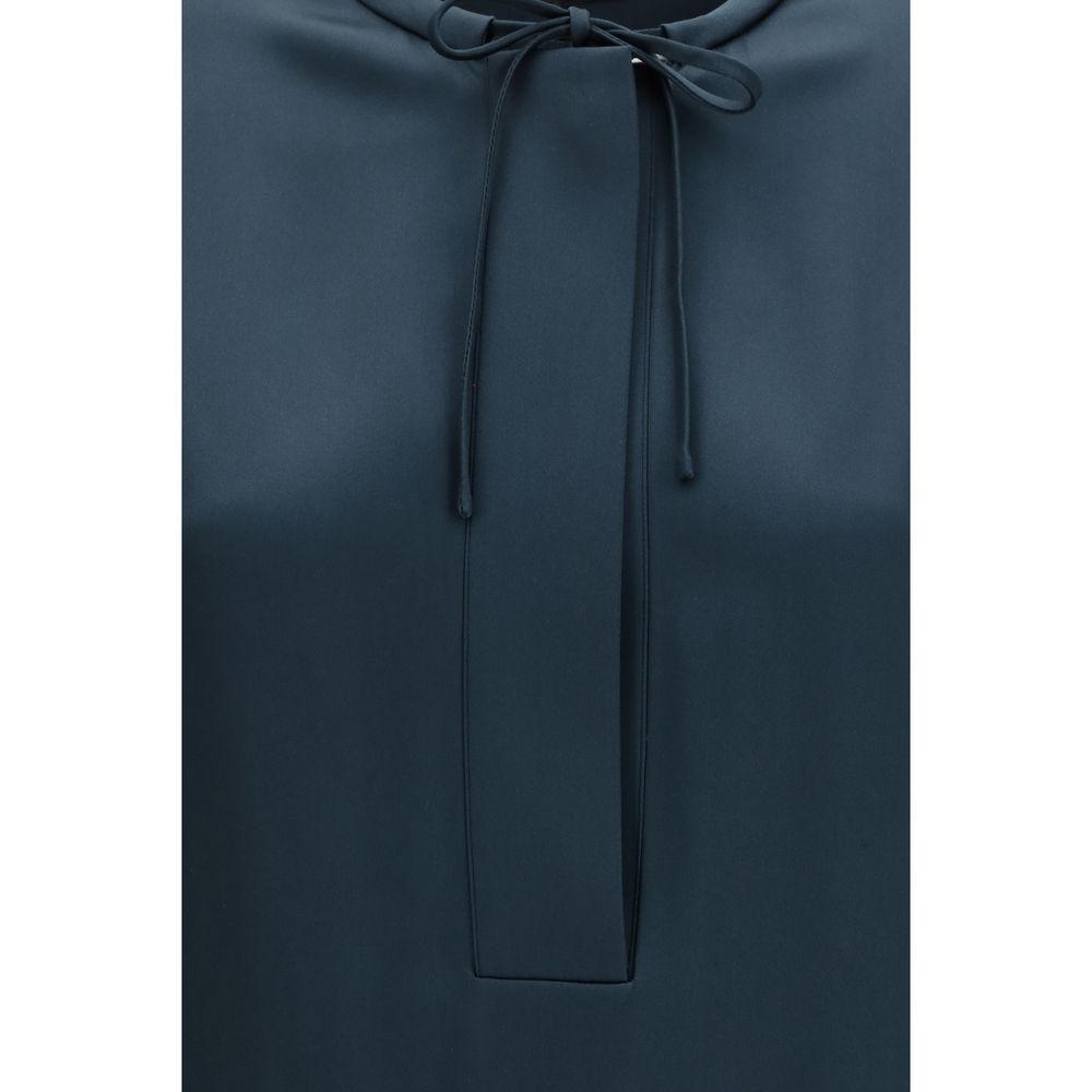 Giorgio Armani Blaue Seidenbluse