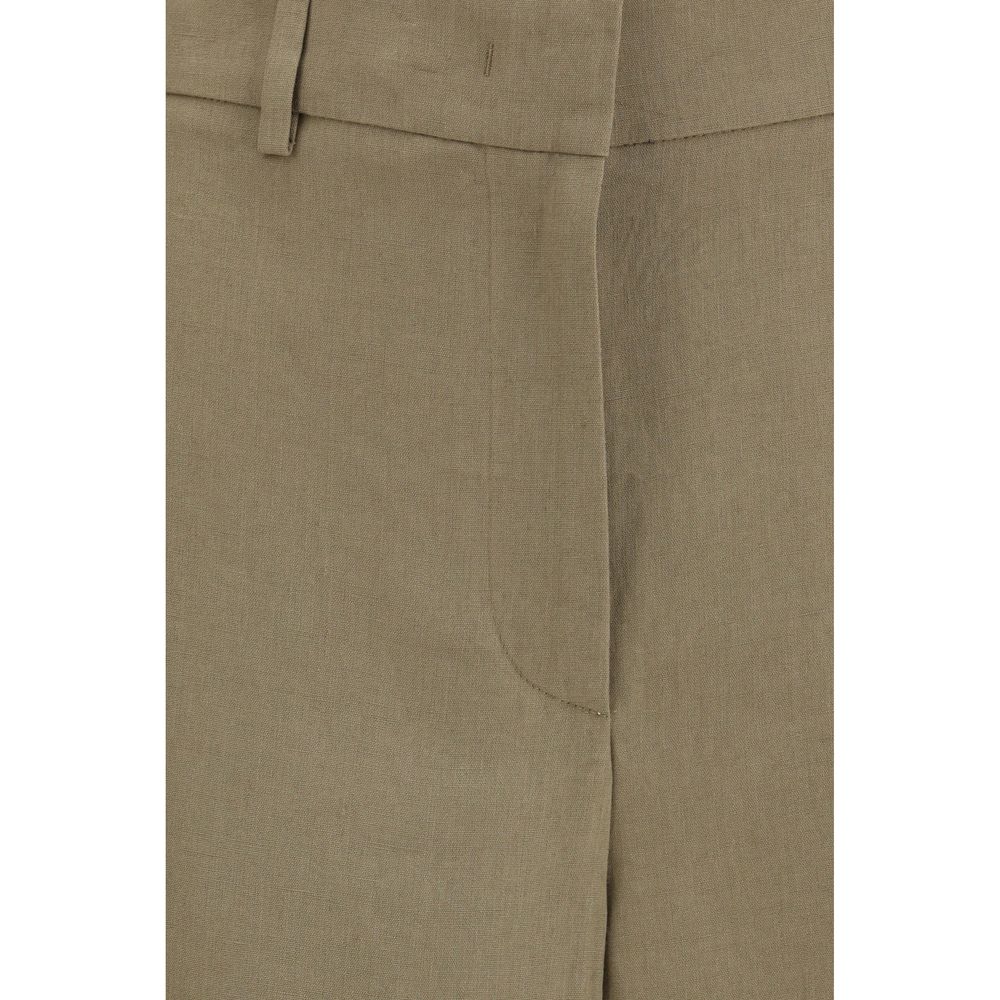 Giorgio Armani Beige Leinen Casual Hose