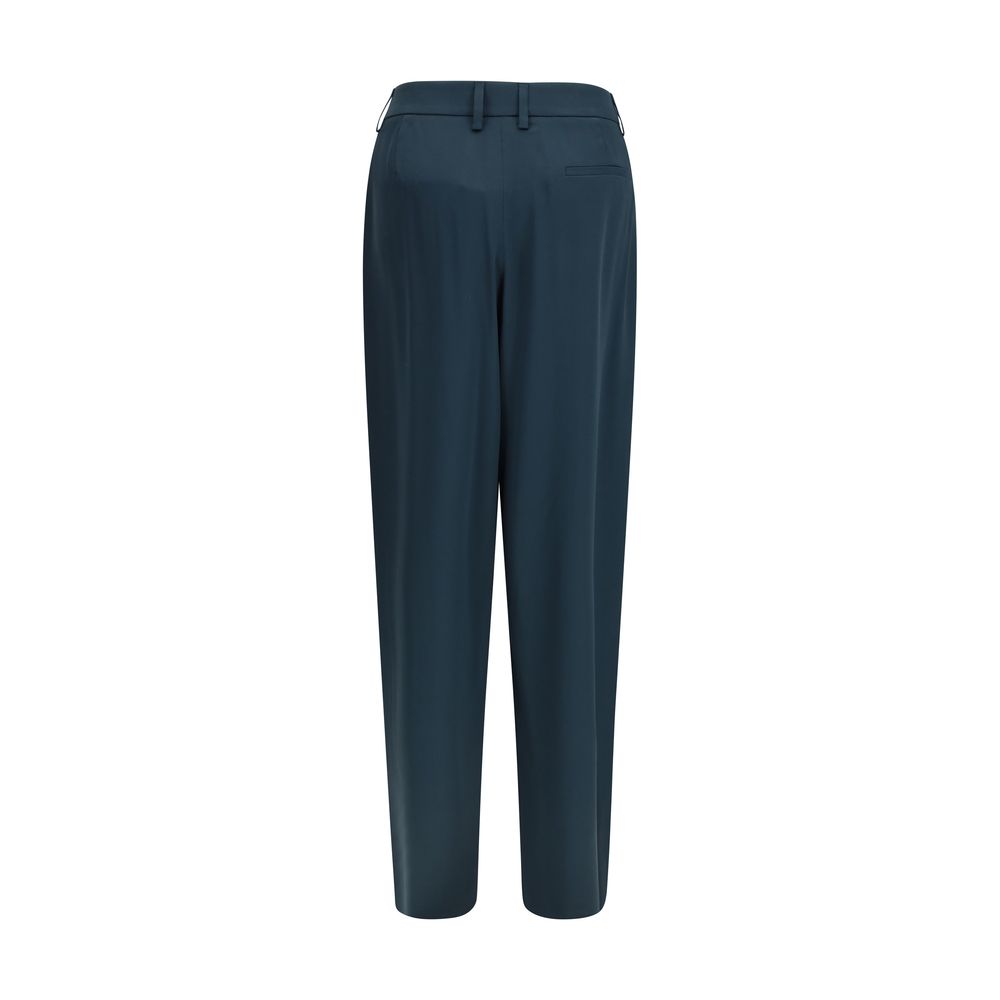 Giorgio Armani Blue Silk Trousers for Leisure
