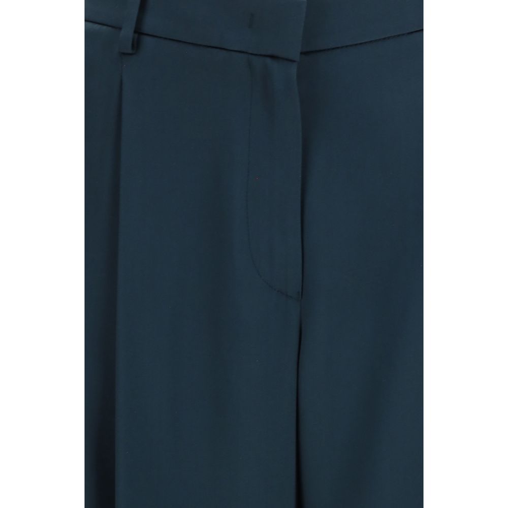 Giorgio Armani Blue Silk Trousers for Leisure