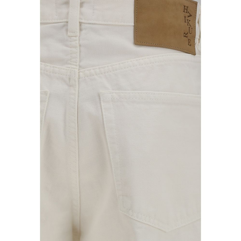 Haikure White Relaxed Fit Cotton Jeans