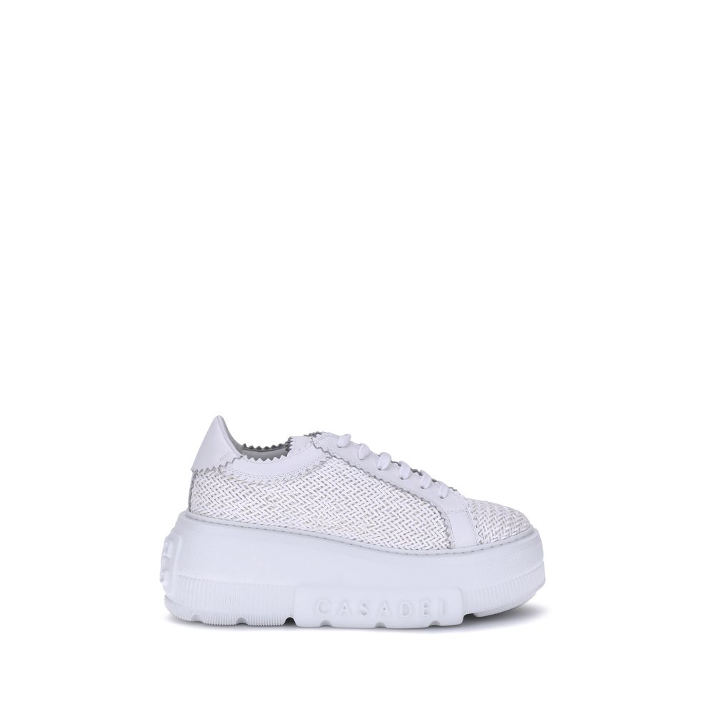 Casadei White Platform Sneakers Made from Other Fibers