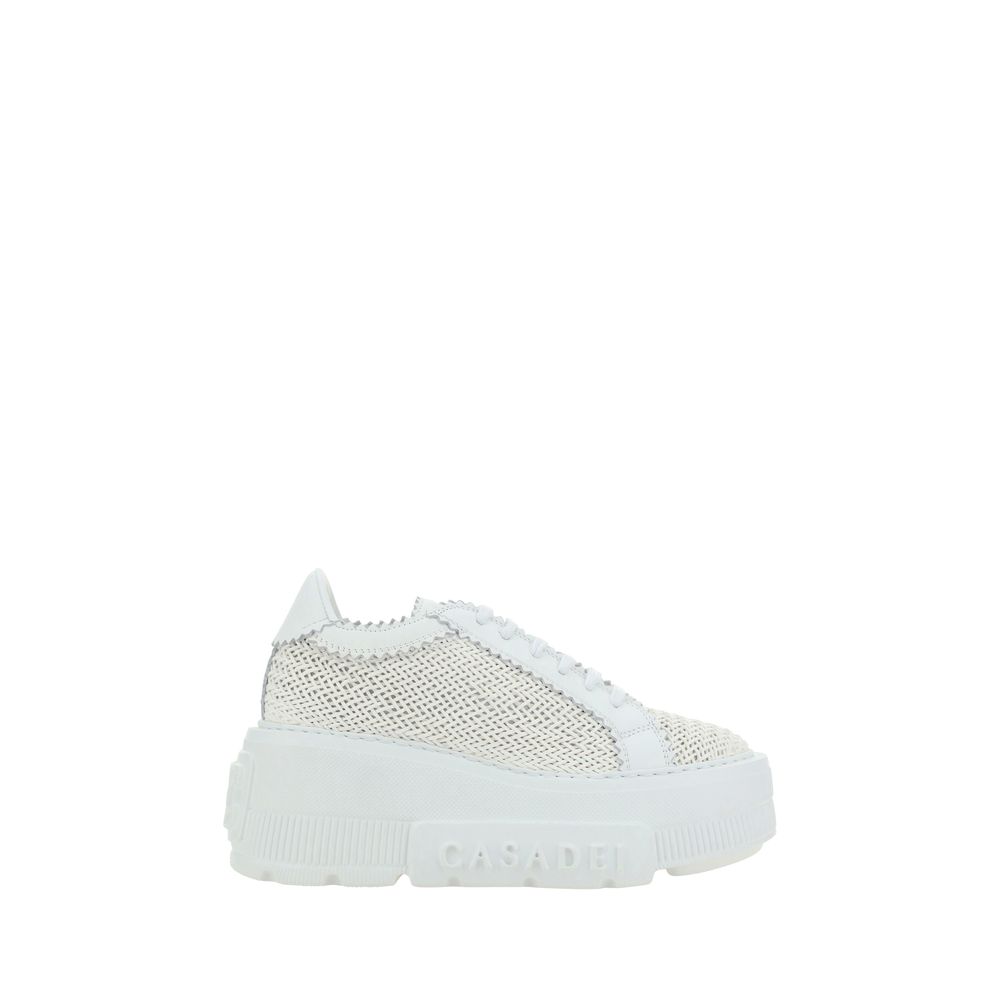 Casadei White Platform Sneakers Made from Other Fibers