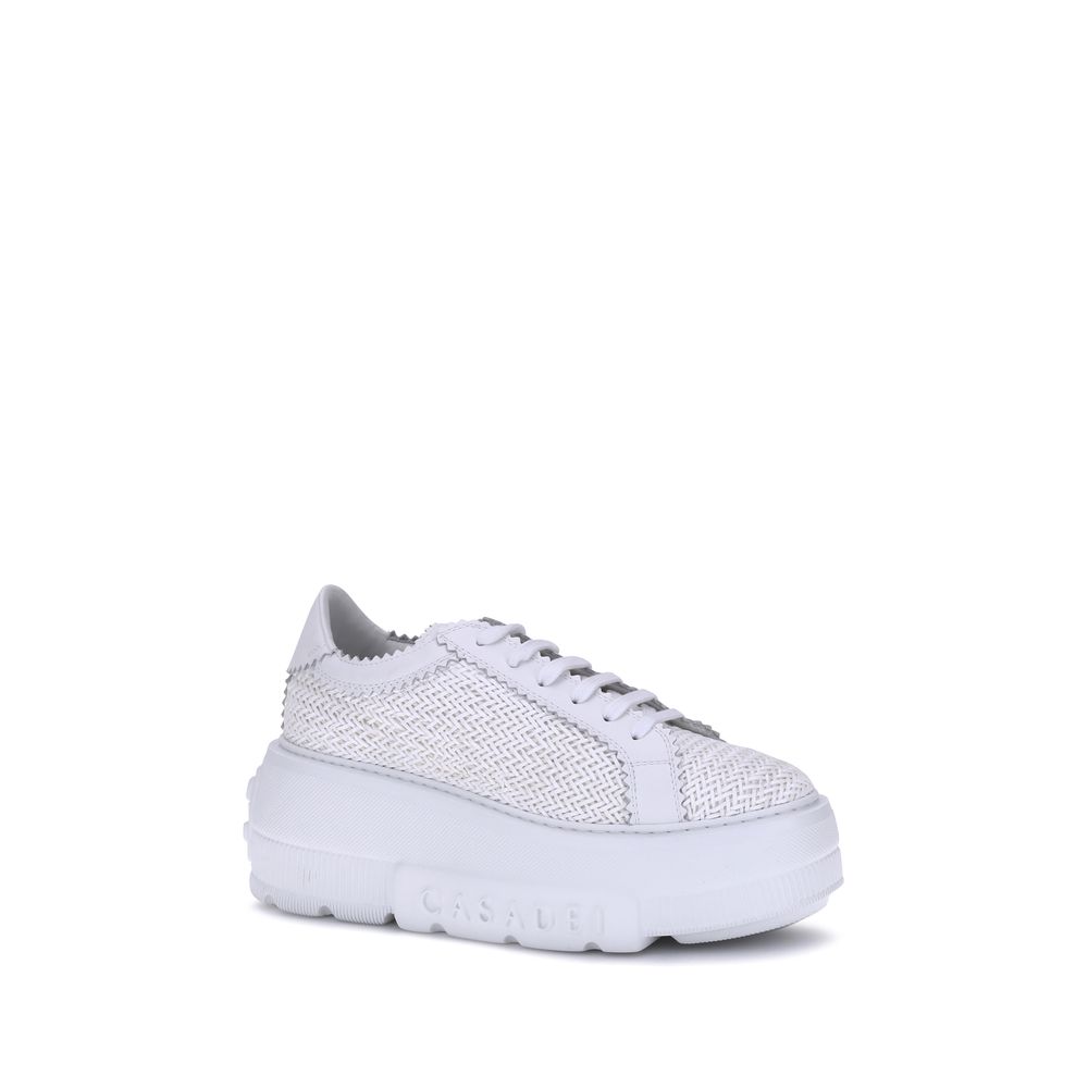 Casadei White Platform Sneakers Made from Other Fibers