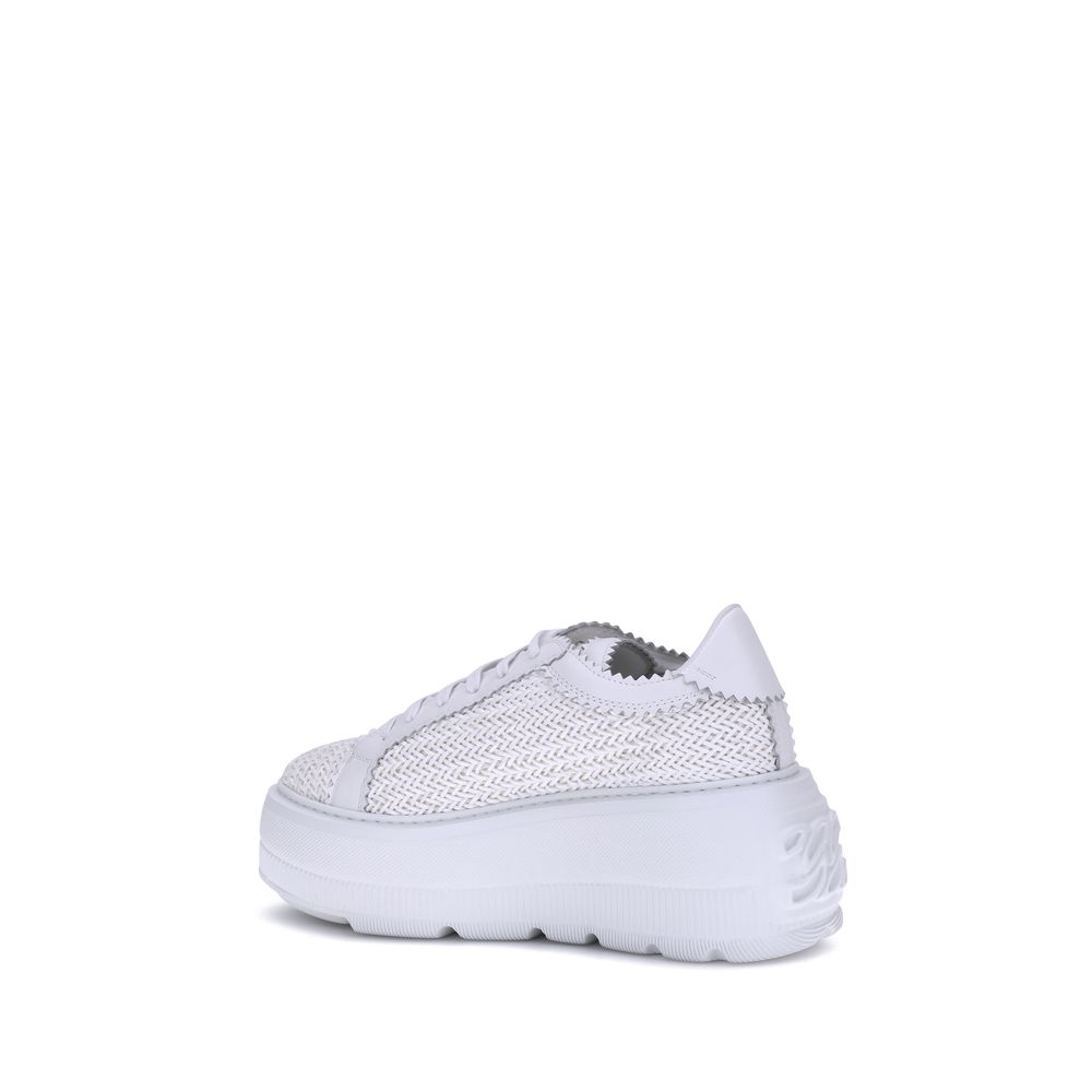 Casadei White Platform Sneakers Made from Other Fibers