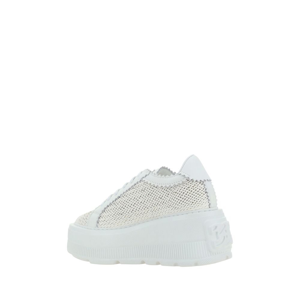 Casadei White Platform Sneakers Made from Other Fibers