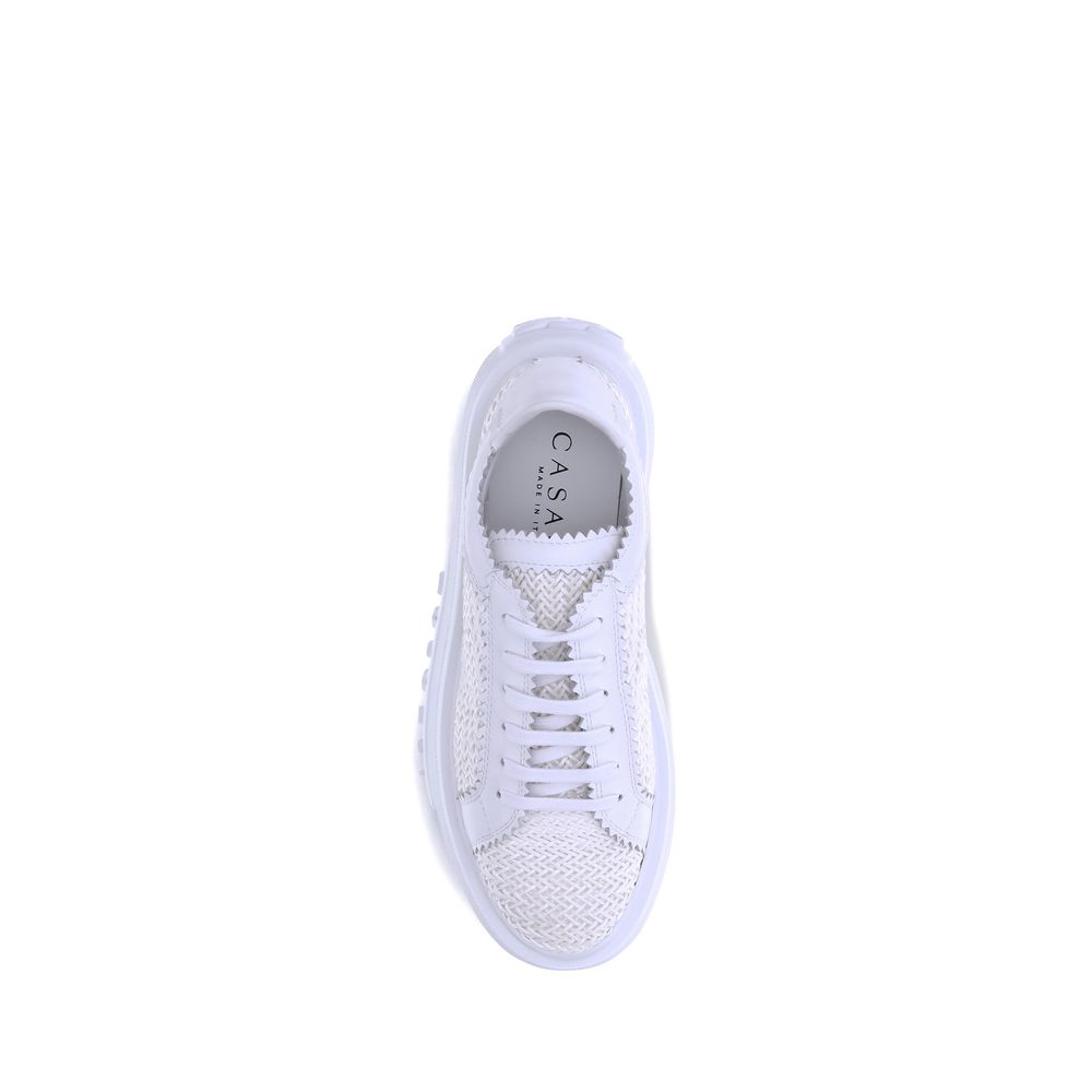 Casadei White Platform Sneakers Made from Other Fibers