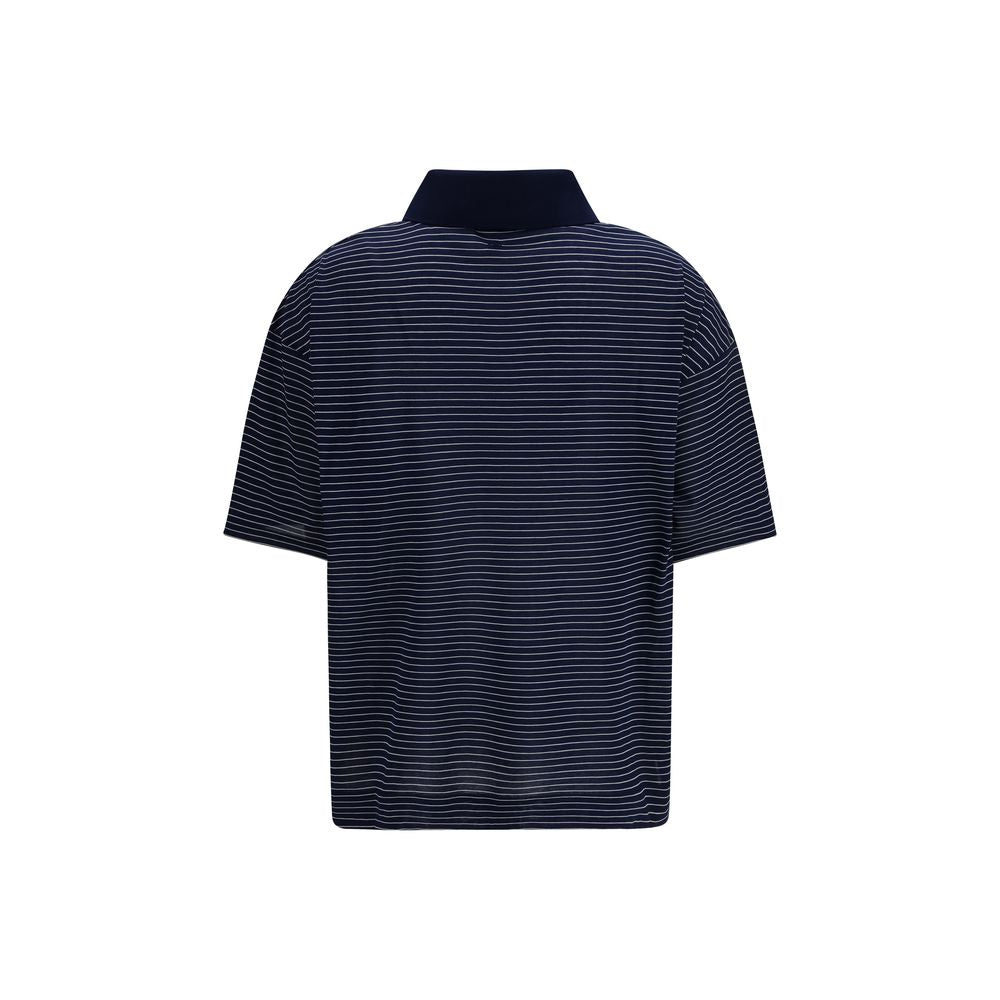 Ami Paris Blaues Baumwoll-Polohemd