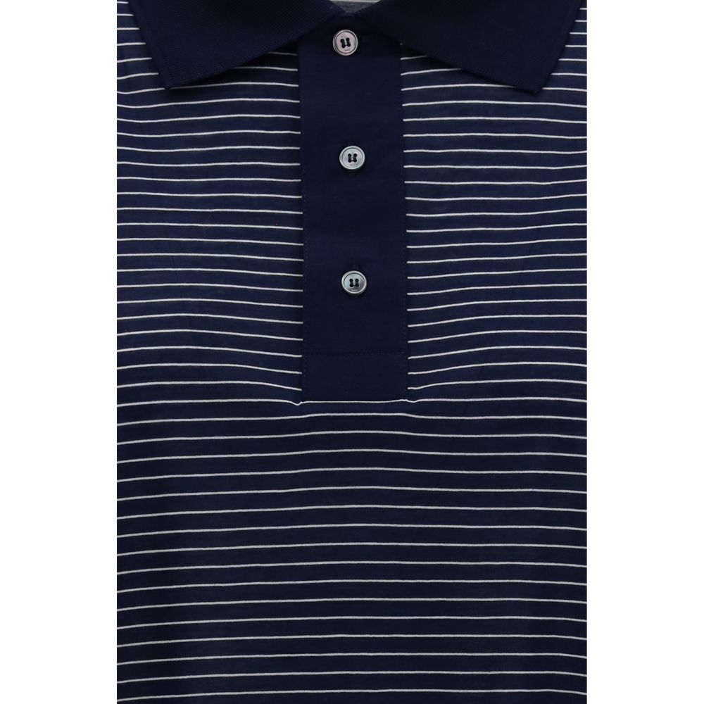Ami Paris Blaues Baumwoll-Polohemd