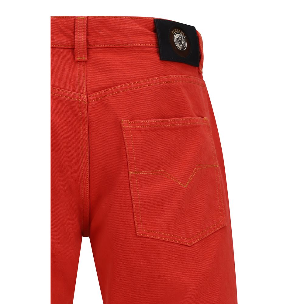 Versace Mehrfarbige Jeans aus Baumwolle im geraden Schnitt