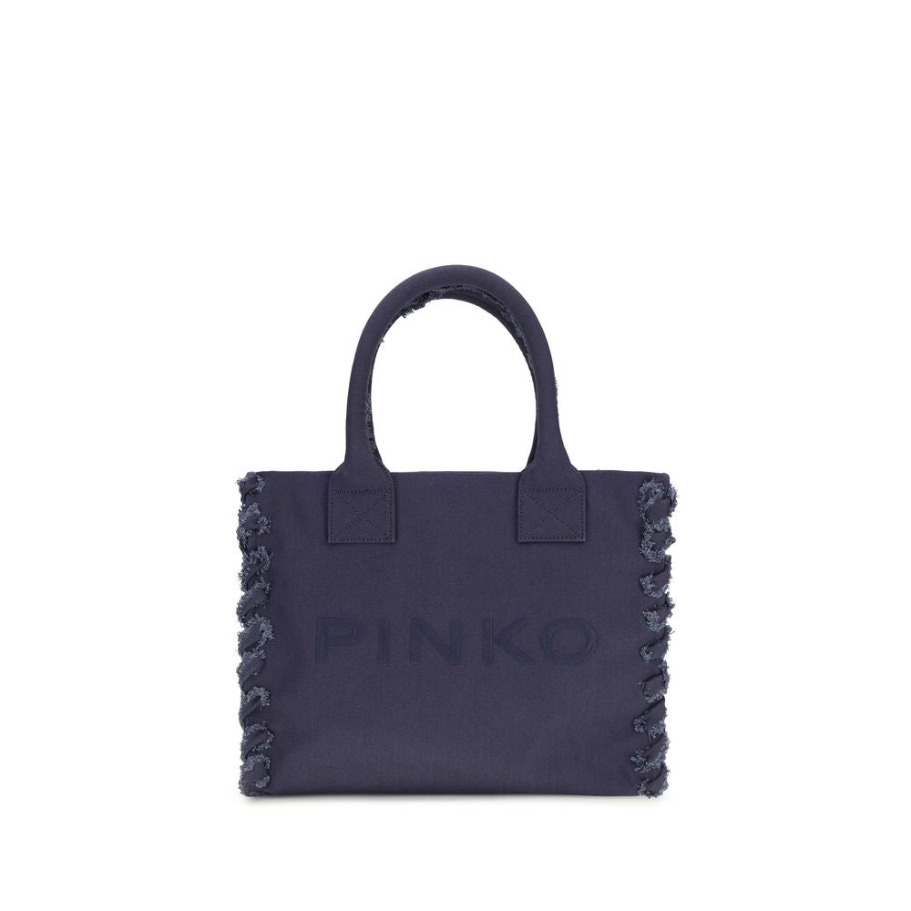 PINKO Blaue Baumwoll-Umhängetasche