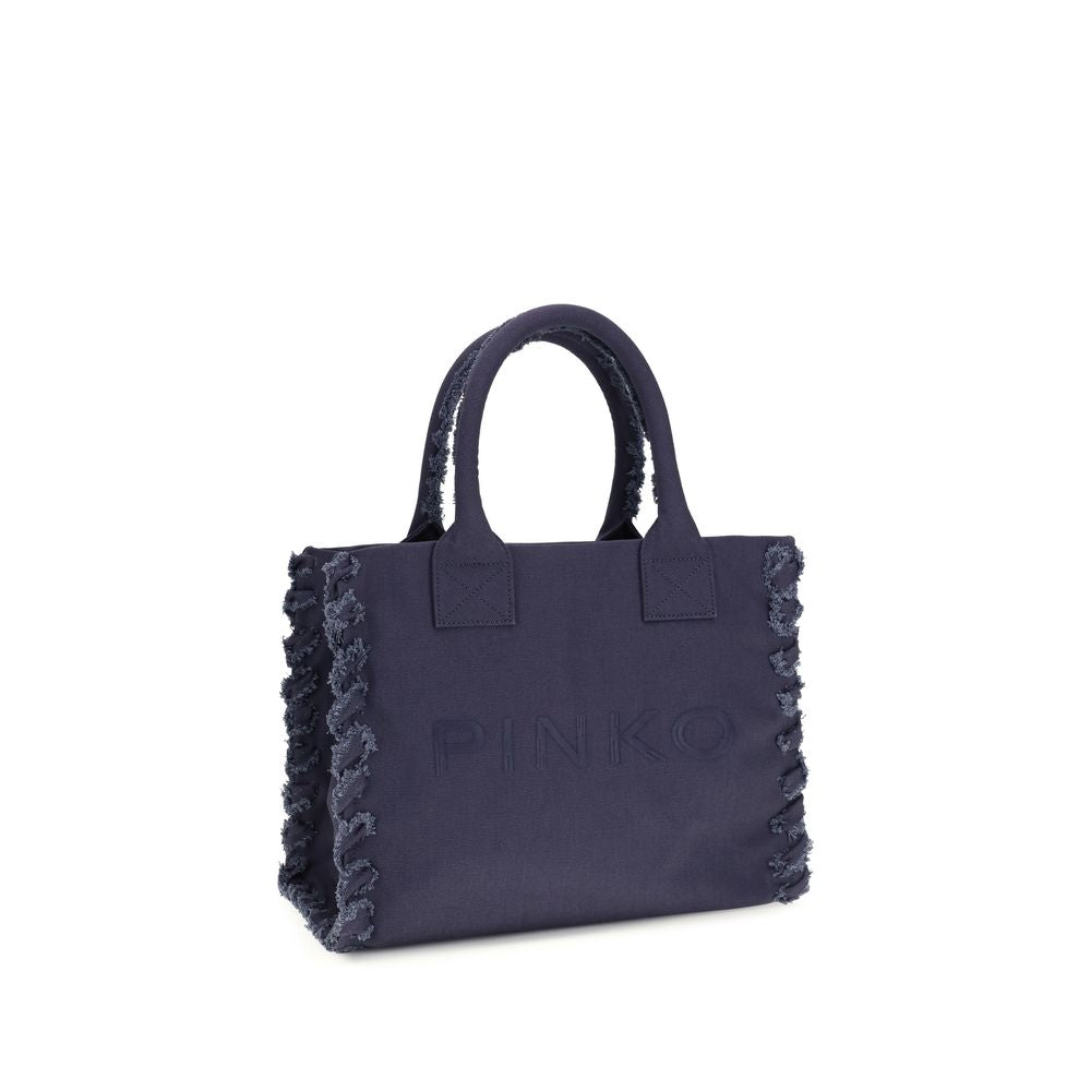 PINKO Blaue Baumwoll-Umhängetasche