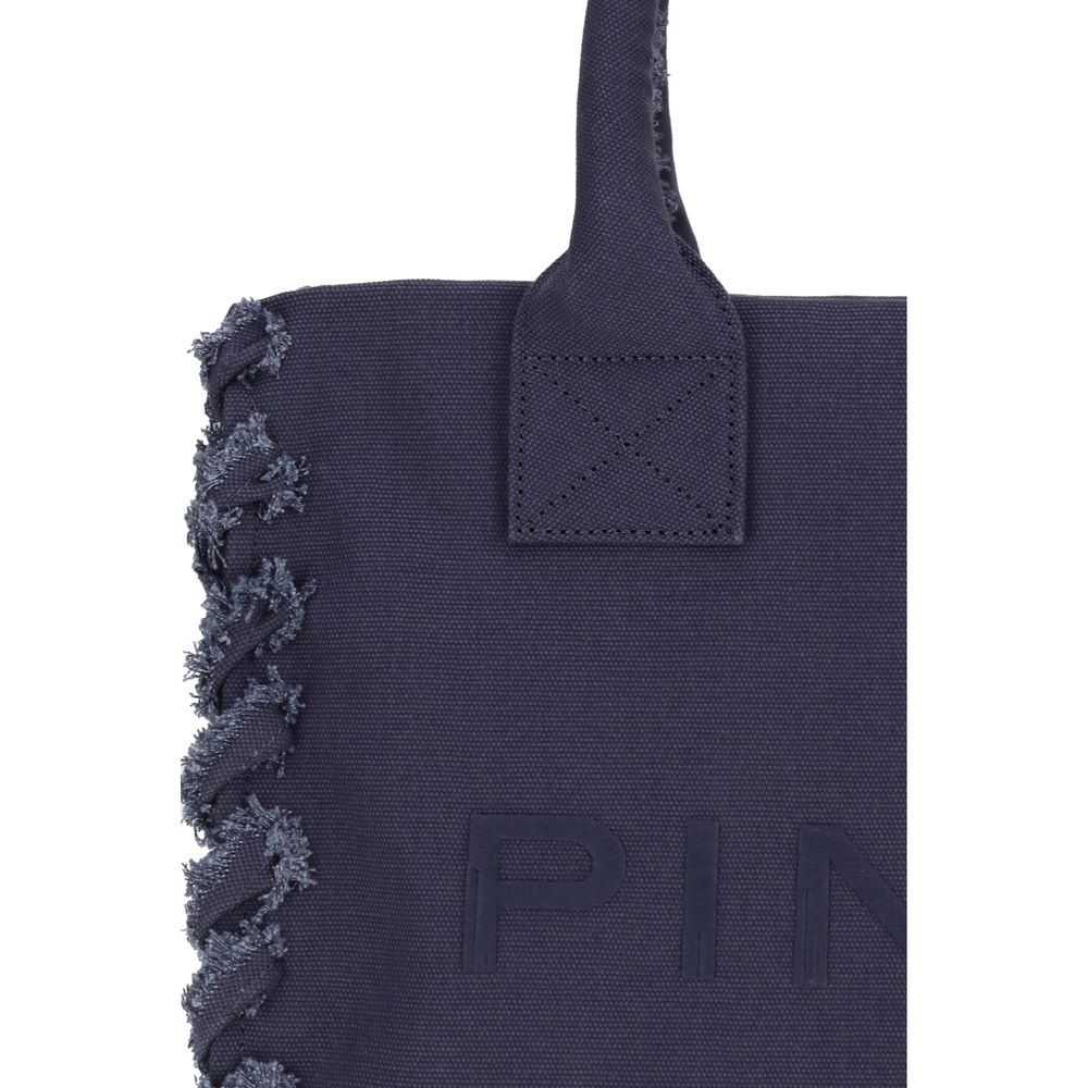 PINKO Blaue Baumwoll-Umhängetasche