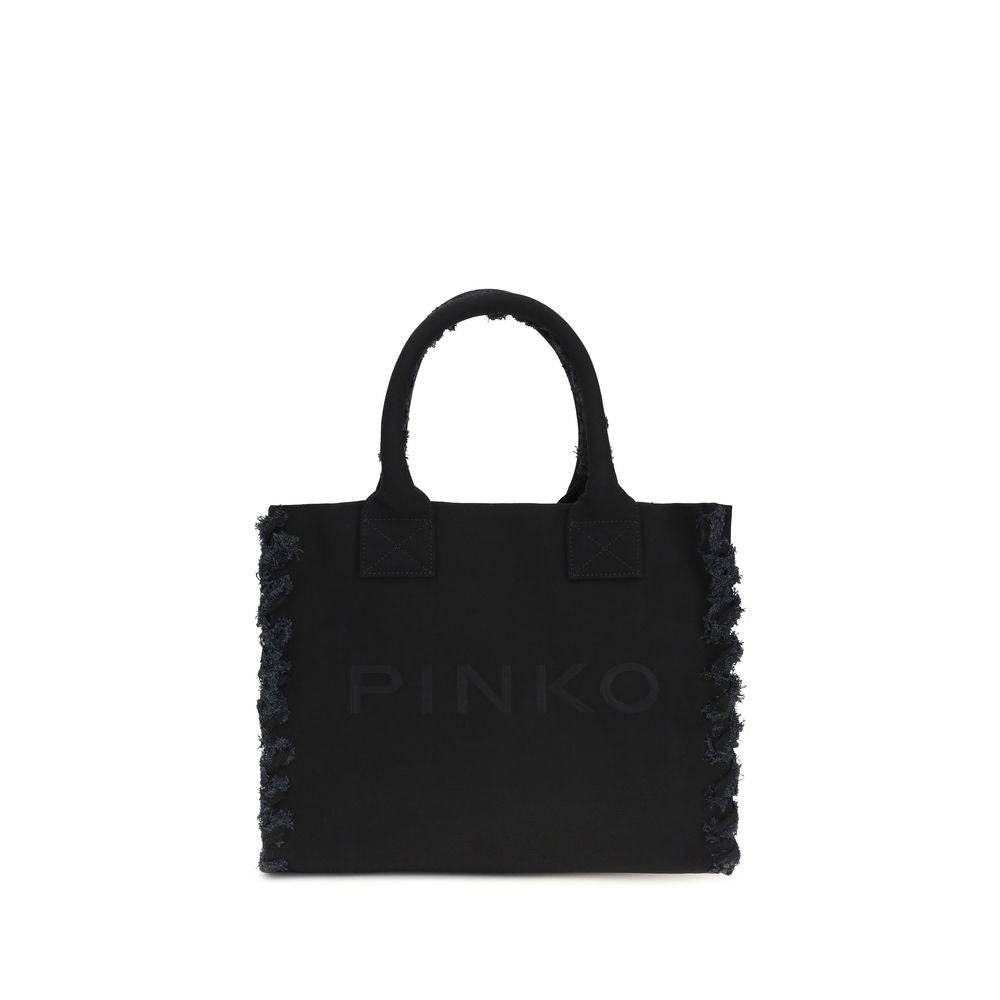 PINKO Schwarze Baumwoll-Umhängetasche