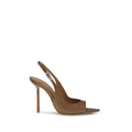 LE SILLA Braune Stilettosandalen aus Seide