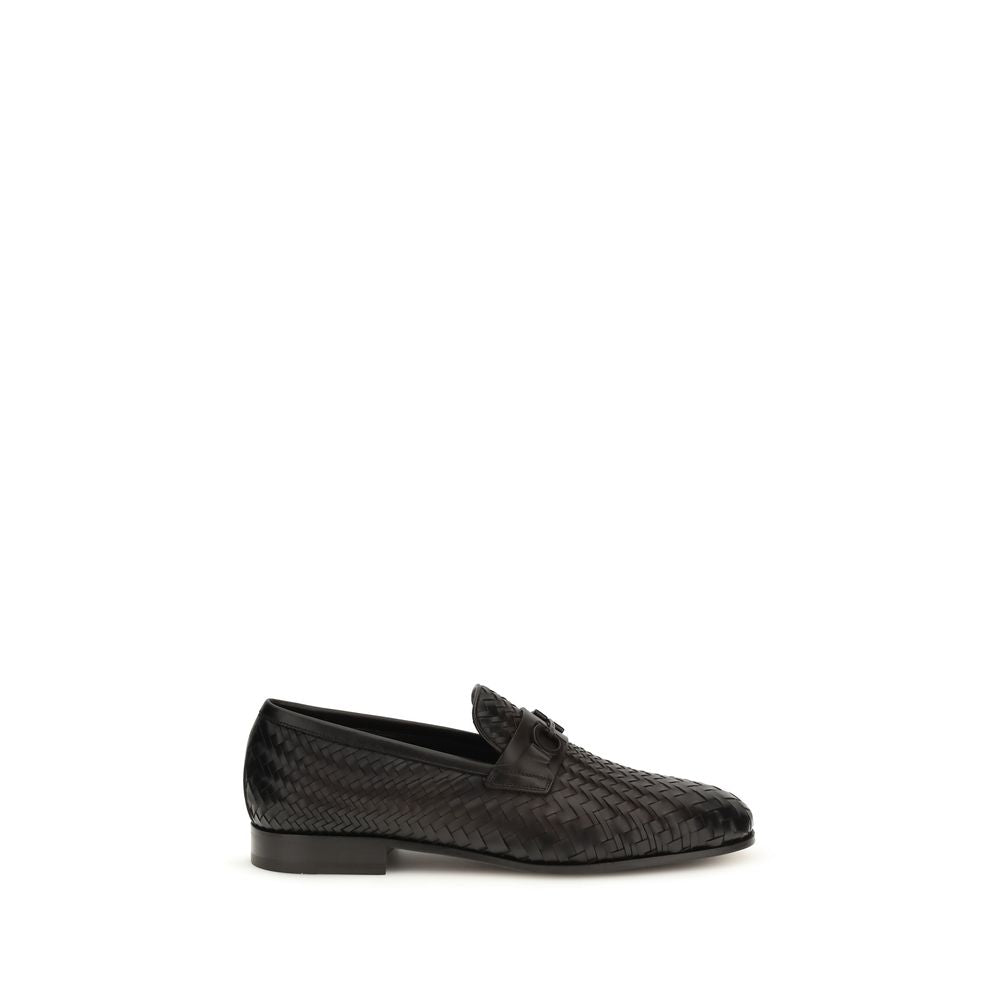 Ferragamo Brown Calfskin Bos Taurus Slip-On Loafers