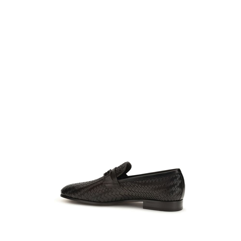 Ferragamo Brown Calfskin Bos Taurus Slip-On Loafers
