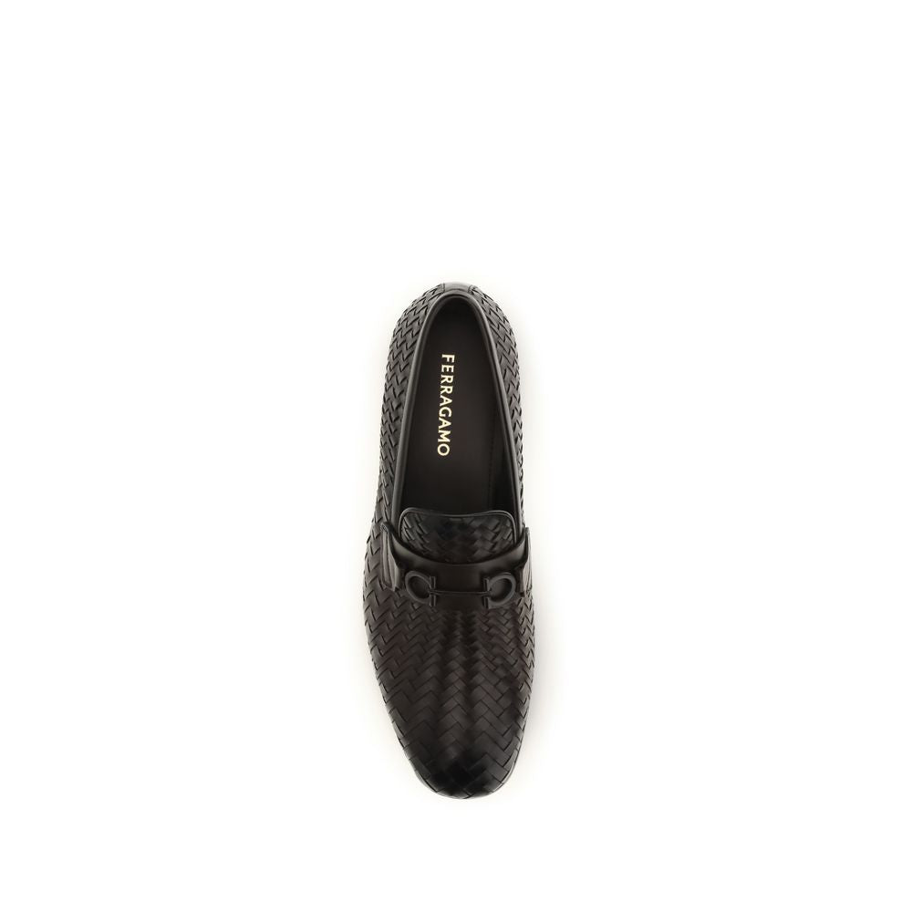 Ferragamo Brown Calfskin Bos Taurus Slip-On Loafers