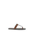 Saint Laurent Braune Kalbsleder-Sandalen Bos Taurus