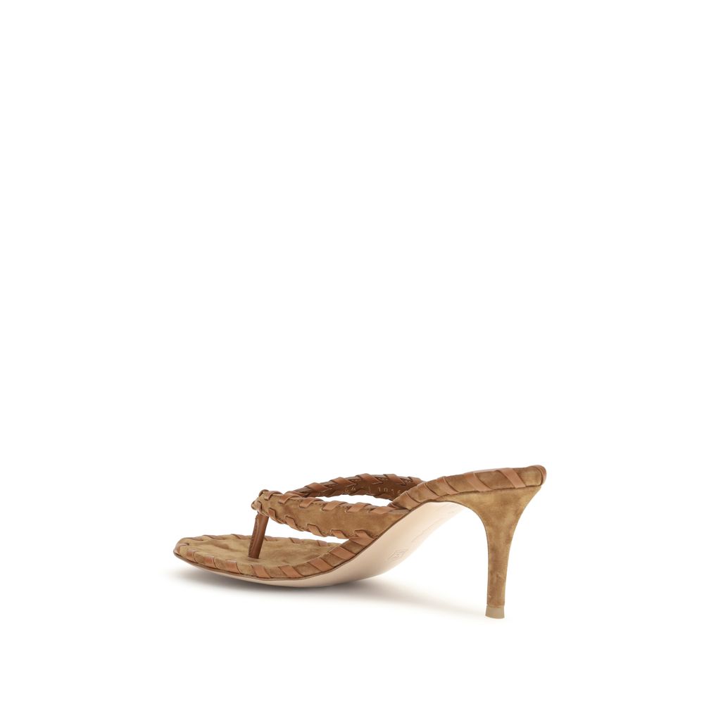 Gianvito Rossi Beige Kalbsleder Bos Taurus Stiletto-Sandalen
