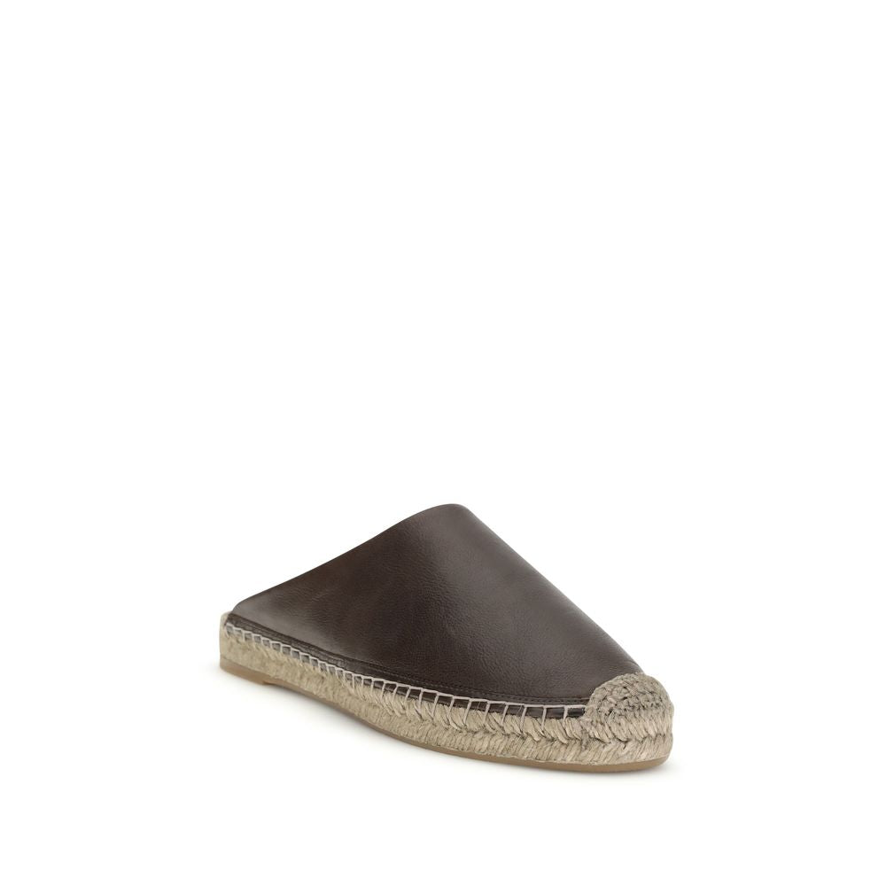 Brunello Cucinelli Braune Kalbsleder Bos Taurus Mules