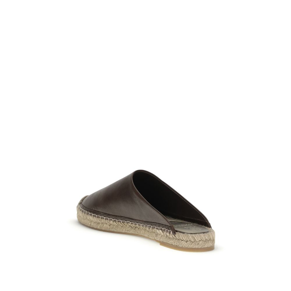 Brunello Cucinelli Braune Kalbsleder Bos Taurus Mules