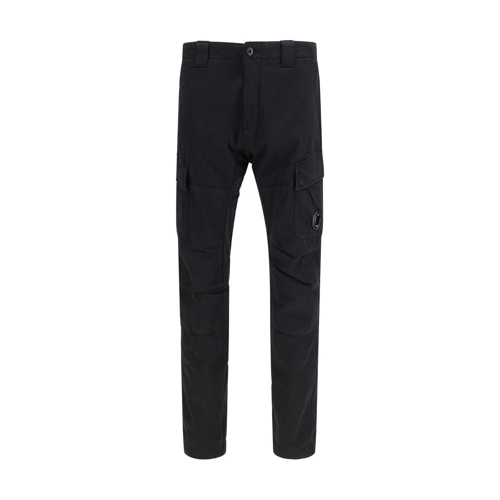 C.P. Company Black Cotton Cargo Trousers