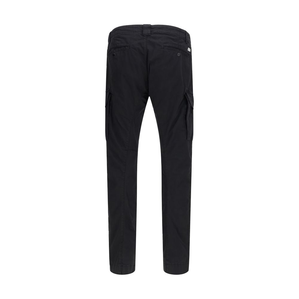 C.P. Company Black Cotton Cargo Trousers