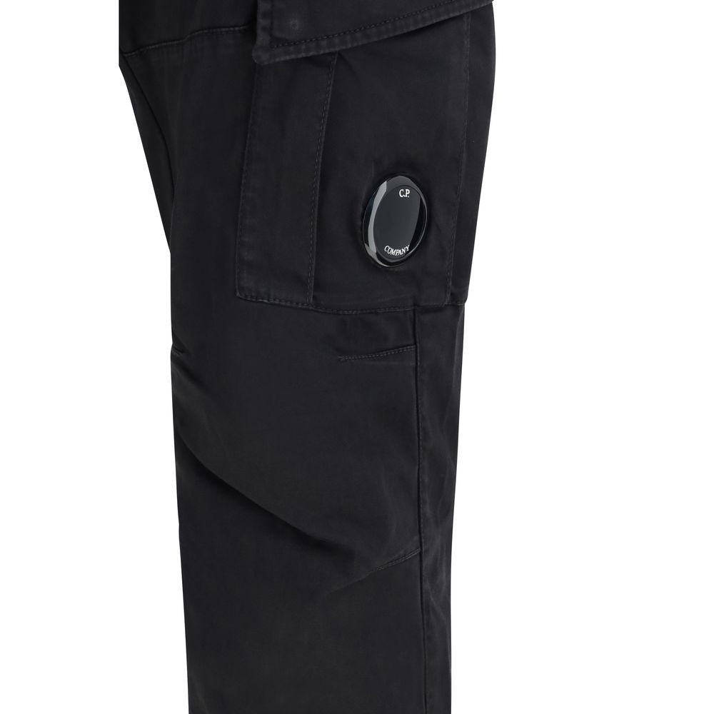 C.P. Company Black Cotton Cargo Trousers