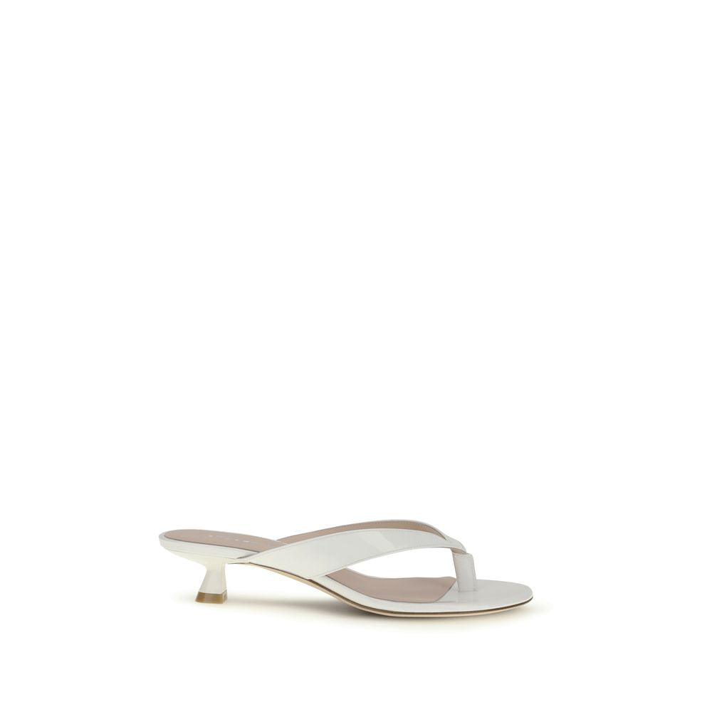 Stuart Weitzman Weiße Bos Taurus Kalbsleder-Sandalen