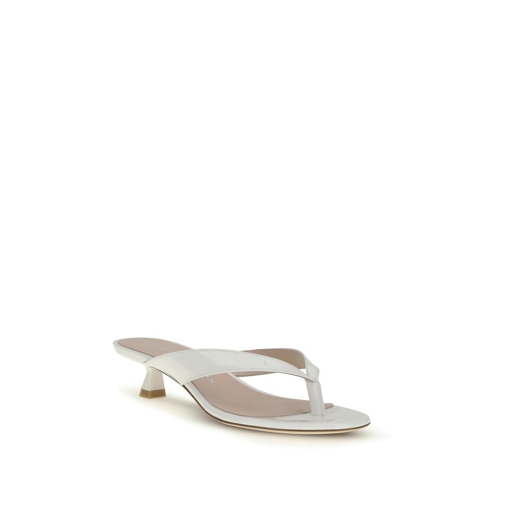 Stuart Weitzman Weiße Bos Taurus Kalbsleder-Sandalen